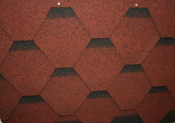 3m2 Pack Self Adhesive Red Hexagonal Roofing