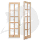 Georgian 10 Pane Summerhouse Double Doors in Redwood Pine