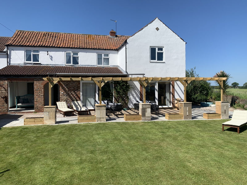 Standard Lean-to Tanalised Pergolas Wall Mounted