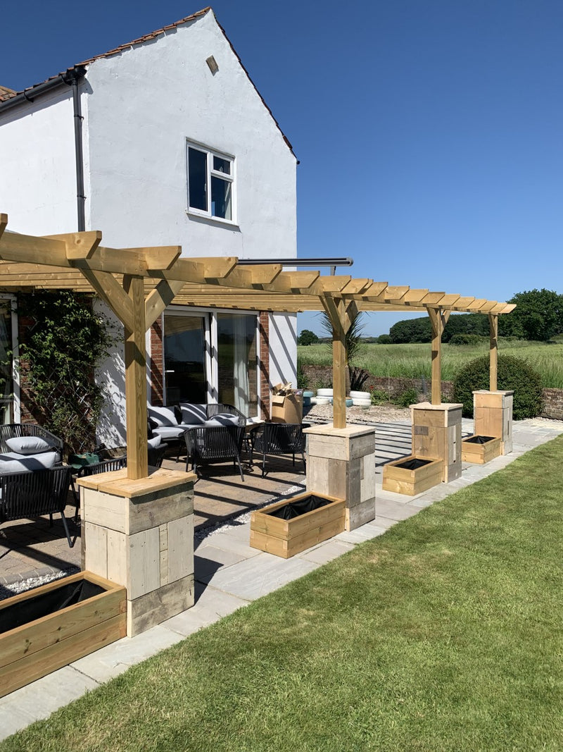 Standard Lean-to Tanalised Pergolas Wall Mounted