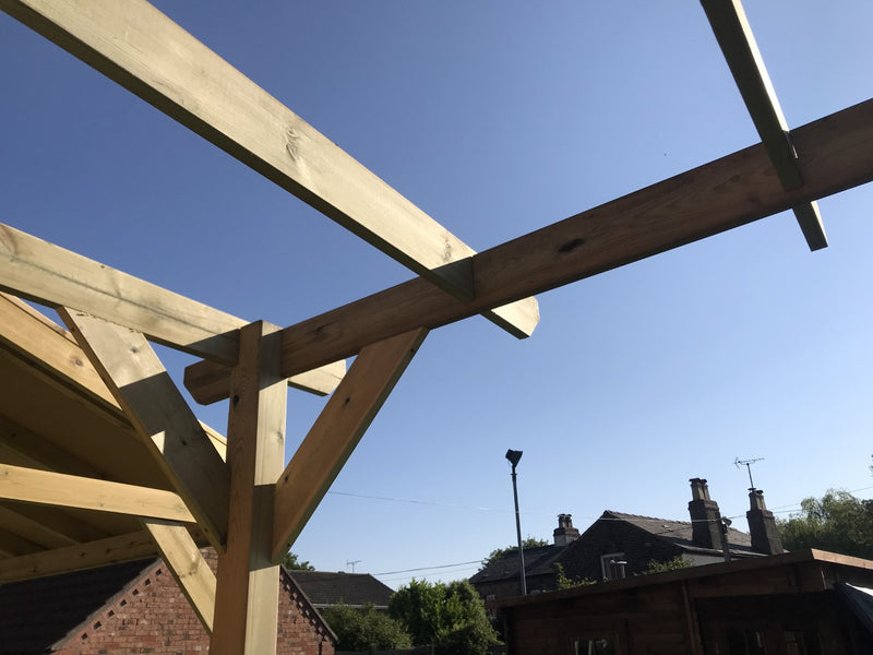 Standard Lean-to Tanalised Pergolas Wall Mounted