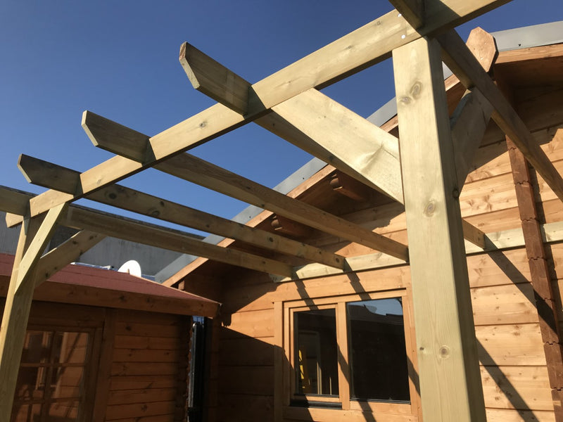 Standard Lean-to Tanalised Pergolas Wall Mounted