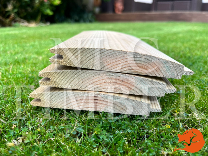 25x125 Tanalised Loglap Timber Cladding - 15 Year Guarantee Against Rot
