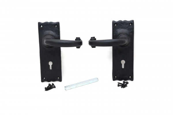 Black Antique Plain Door Handles - Perfect for Georgian Doors